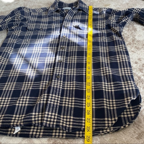 Vintage LL Bean Chamois Cloth Button Down Shirt Plaid Flannel 100% Cotton Med - Picture 6 of 7